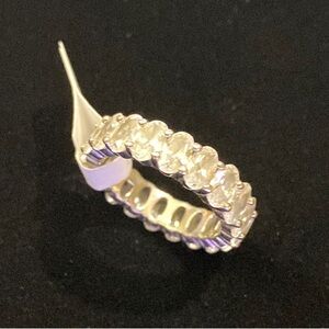 Elegant Eternity 925 Silver Moisanite Ring Sz 5